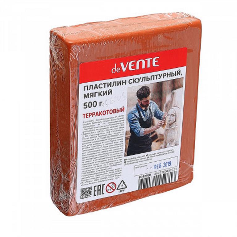 Пластилин скульптурный  500 г. терракотовый deVENTE мягкий