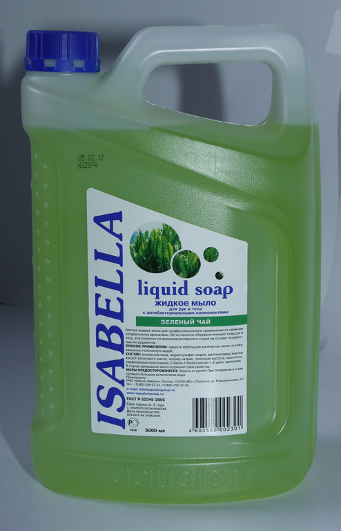 Мыло жидкое 5л. Изабелла зеленый чай, антибактериальное (канистра)
