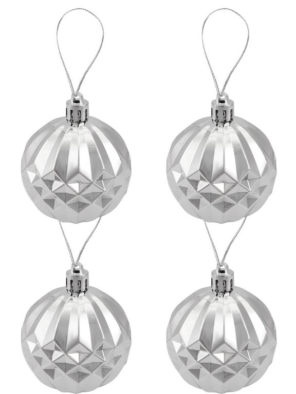 Набор шаров  цвет серебро  60 мм 20 шт "Роскошь"