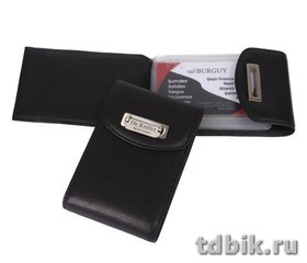 Визитница Dr.Koffer 7,5*12см на 36 визиток, цвет черный