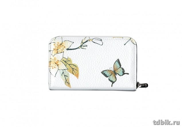 Футляр для ключей  D.Morelli "Эльза" из нат.кожи, на молнии принт бабочка