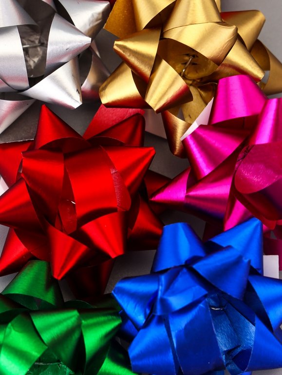 Бант Звезда  3,5см (ассорти) металлик