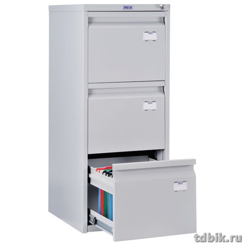 Шкаф картотечный ПРАКТИК «A-43» 3 ящика для подвесных папок А4 (995*408*485мм) замок
