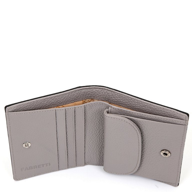 Портмоне FABRETTI женское, нат. кожа, 11*10*3см, серый