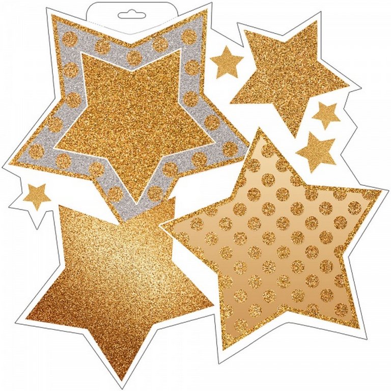 Наклейка оформительская на скотче 346*346мм "Звезды"
