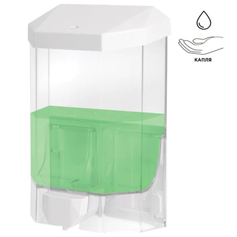 Диспенсер для жидкого мыла 1л, прозрачный пластик наливной LAIMA