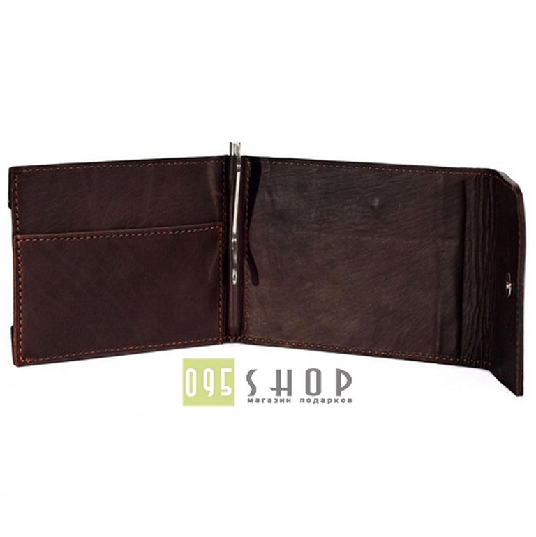 Зажим для денег 80*112мм "Макей" нат. кожа, цвет коричневый (многофункциональный)