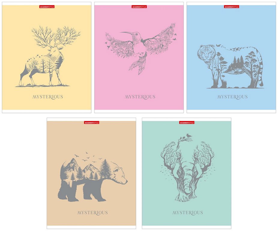 Тетрадь 96 лист кл. А5 на скрепке "Мистерия"