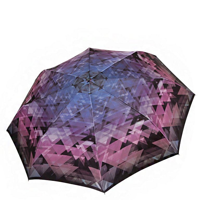 Зонт женский автомат Fabretti, 3 сложения, сатин, черный