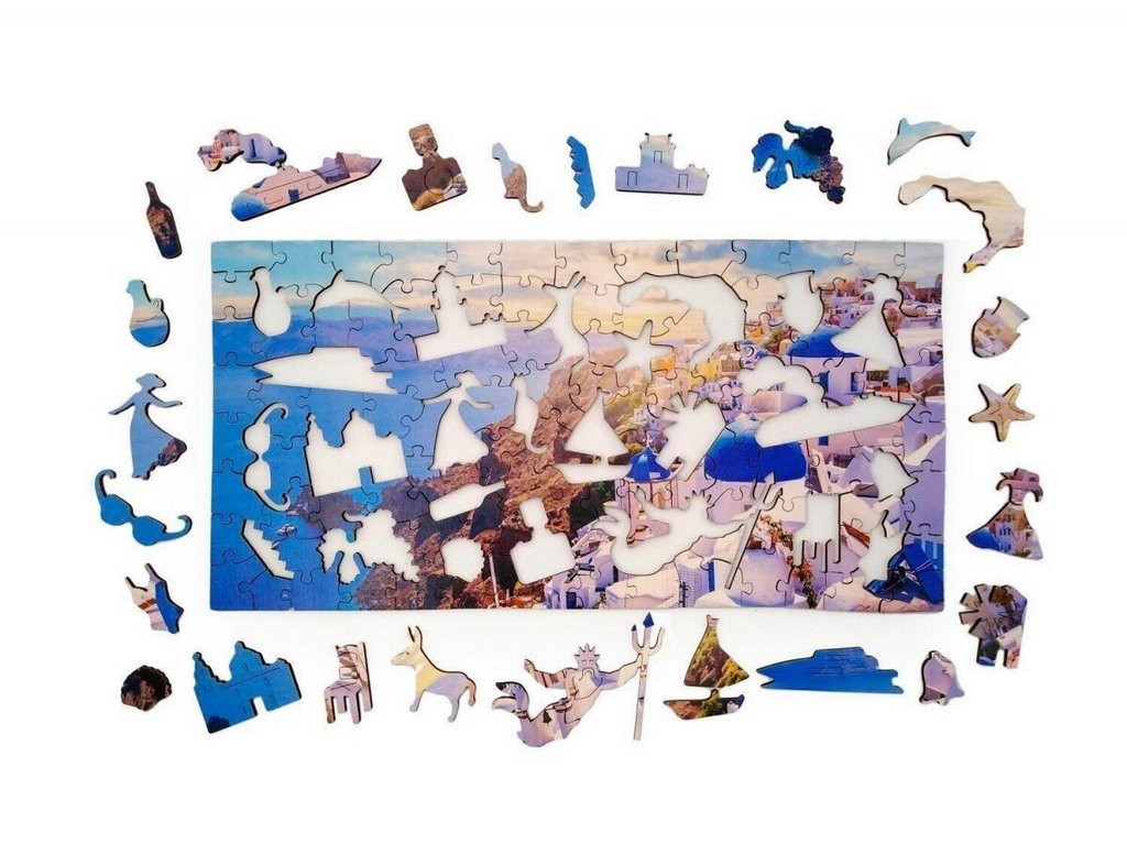 Пазлы деревянные фигурные 126 дет. "Санторини, Греция" Нескучные игры