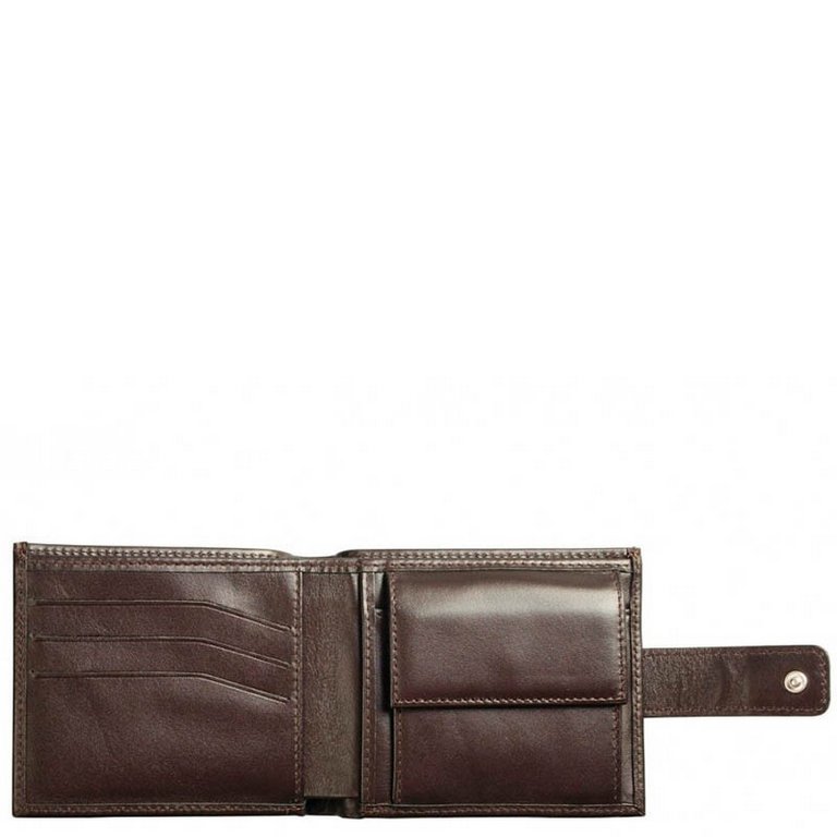 Портмоне Faetano мужское, с хлястиком, нат.кожа, коричневый