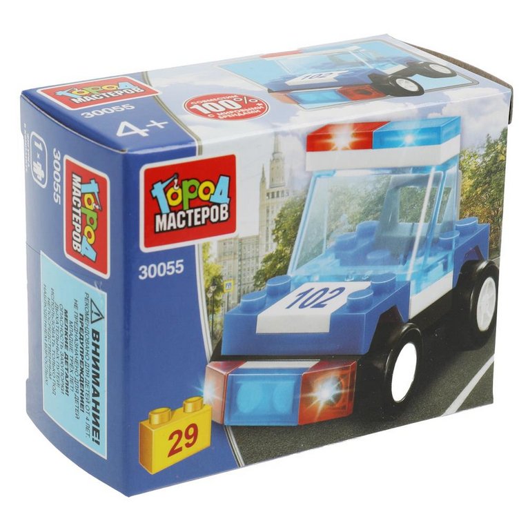 Конструктор пластиковый  29 дет. "Полицейская машина" Город мастеров