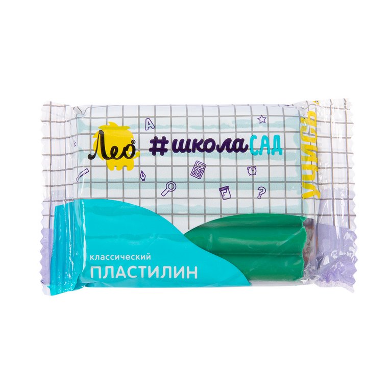 Пластилин  1 цв. зеленый 50гр Лео "ШколаСад"