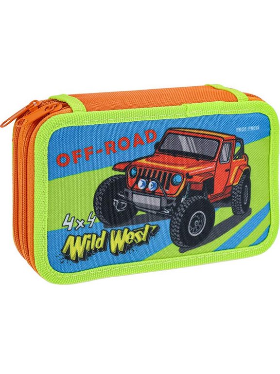 Пенал 2 отд. для мальчика Prof-Press "Покоритель бездорожья" 190*115 (ткань)