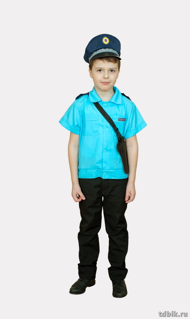 Костюм детский  для обучающих игр "Полицейский" рубашка, головной убор, кобура,  р-р 134-140 см