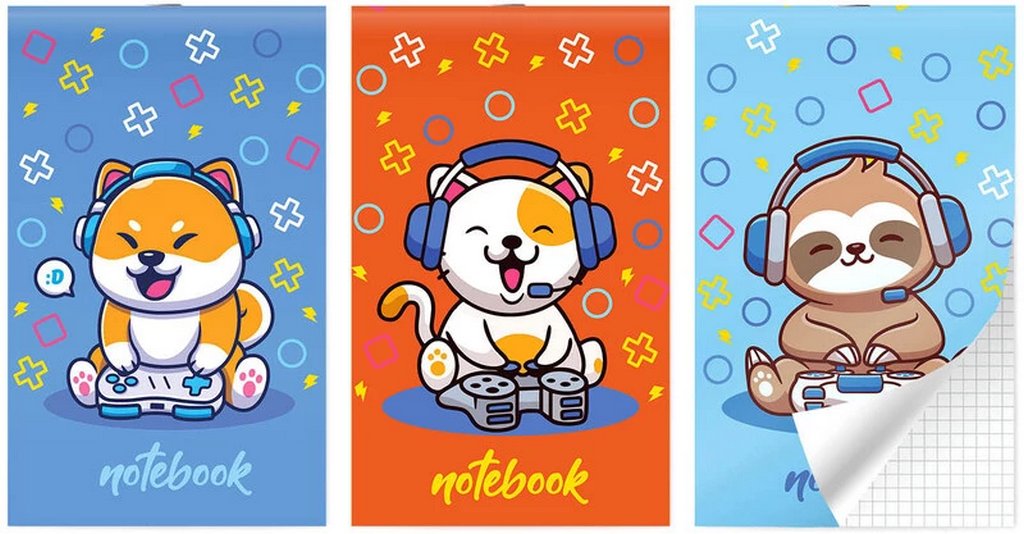 Блокнот А6  30л., 105*148 мм, на скрепке Lamark "Little Gamers"