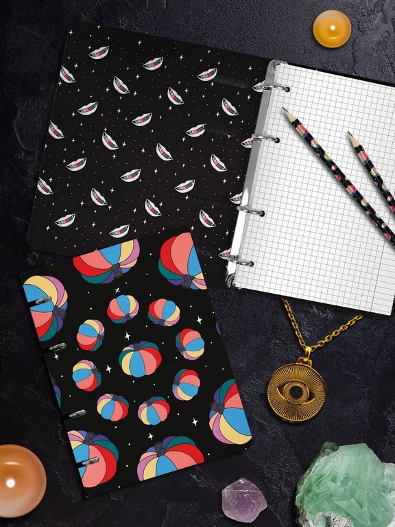 Тетрадь 120 лист кл. А5 на кольцах "THE ILLUSORY THINGS" тв. обл. soft touch