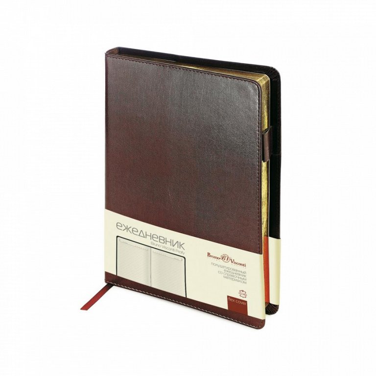 Ежедневник полудат. 148*210 мм Bruno Visconti "Profy", со сменным блоком, коричневый
