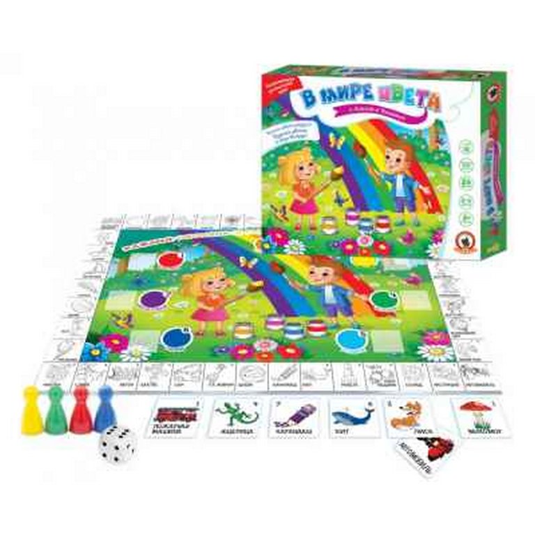 Игра обучающая  Цвета "В мире цвета с Алисой и Никитой" 3+ (2-4 игр) Русский стиль