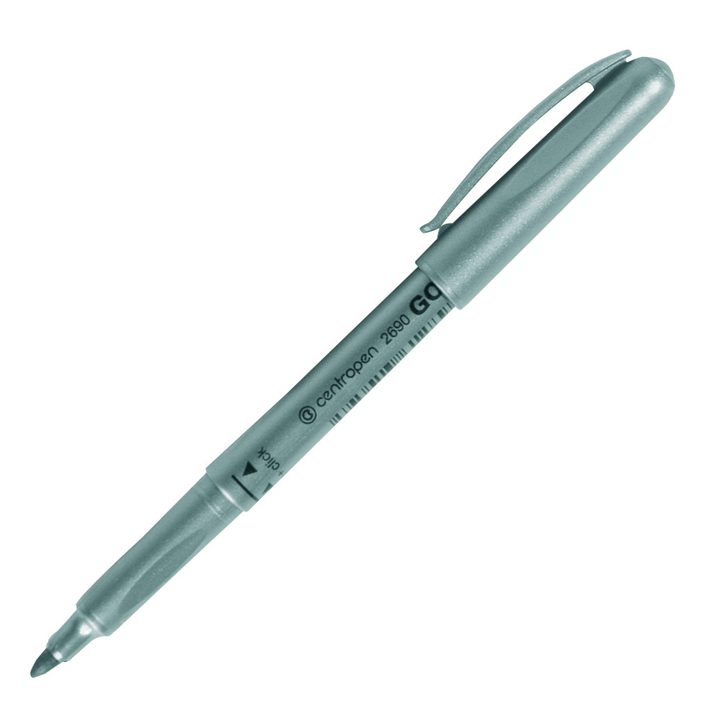 Маркер перманентный  1,8 мм Centropen Silver  серебро