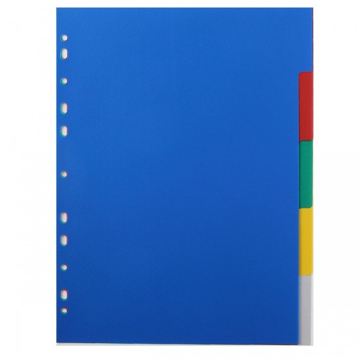 Разделитель цветной А4  5 разделов пластик Attomex