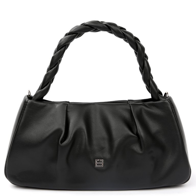 Сумка женская FABRETTI 31х15х8 см, нат. кожа, черный