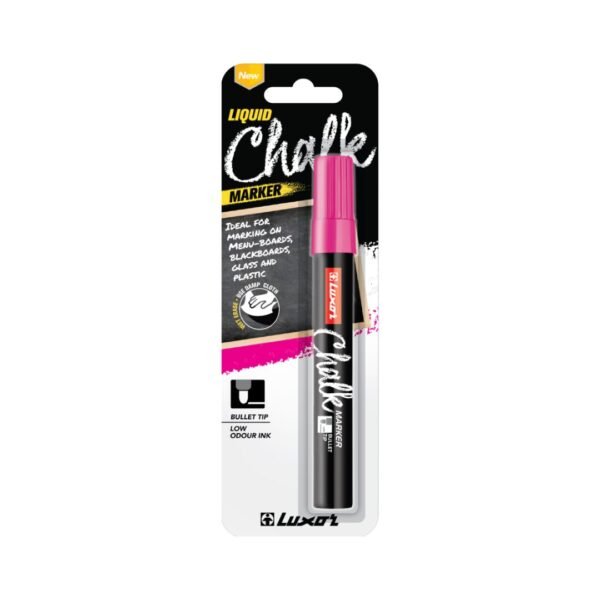 Маркер меловой розовый 5мм Luxor "Chalk Marker" (на водной основе) круглый