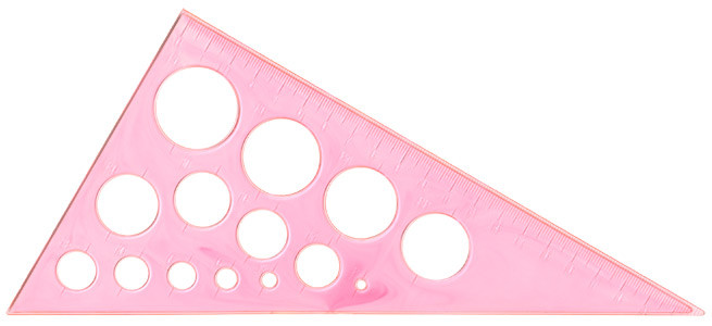 Треугольник пласт. с окружностями 13*19 см., прозрачный Стамм