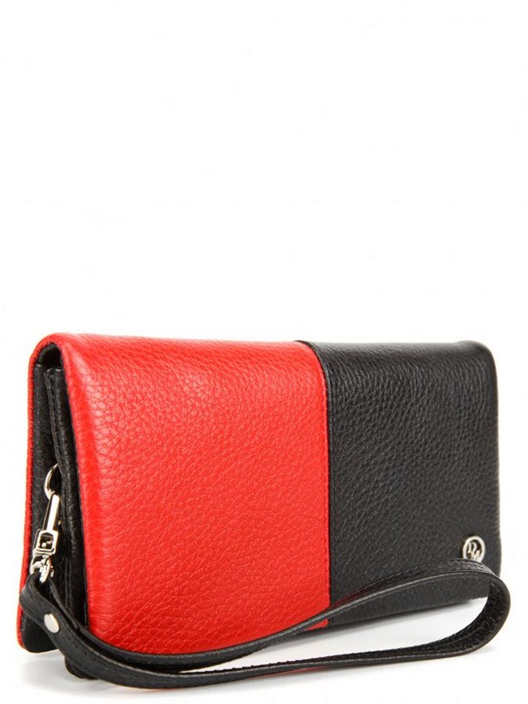 Портмоне D.Morelli "Duo" нат. кожа, черно-красное