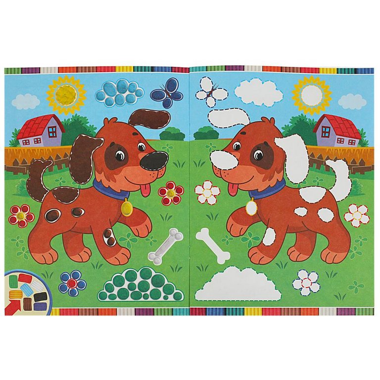 Раскраска пластилином А4 "Домашние животные" Рисуем Умка