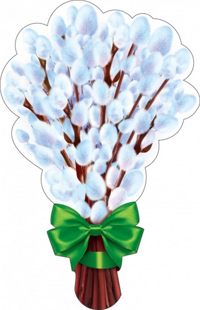 Наклейка оформительская на скотче весенняя 150*150мм "Верба"