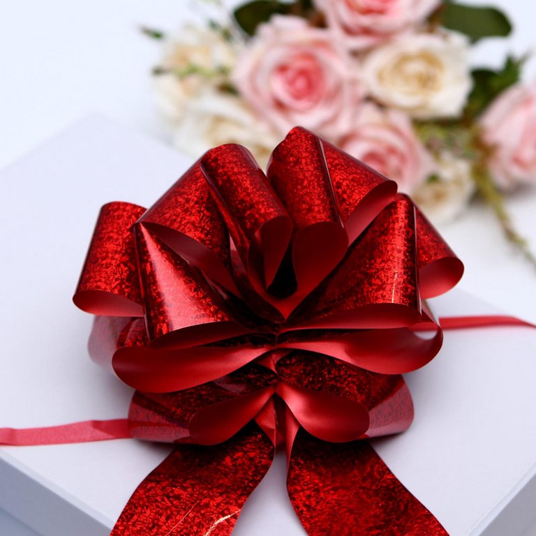 Бант Шар 50мм красный (голография)