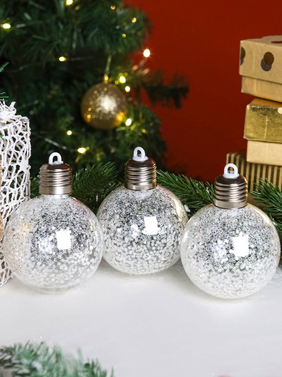 Набор шаров светящихся "Снегопад" LED 8см (3шт)