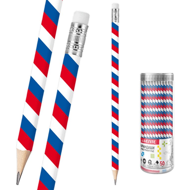 Карандаш ч/г HB deVENTE с ластиком (триколор)
