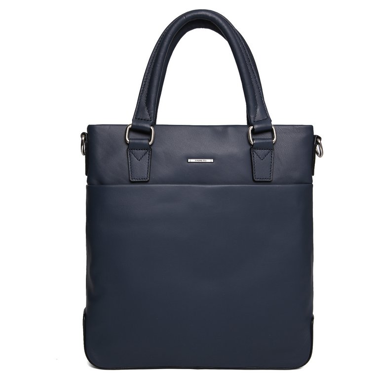 Сумка мужская FABRETTI 26х31х7 см, нат. кожа, синий