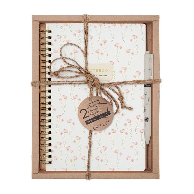 Набор подарочный BrunoVisconti "МАКИ НА БЕЛОМ" (ТЕТРАДЬ НА ГРЕБНЕ В ЛИН.+ РУЧКА)