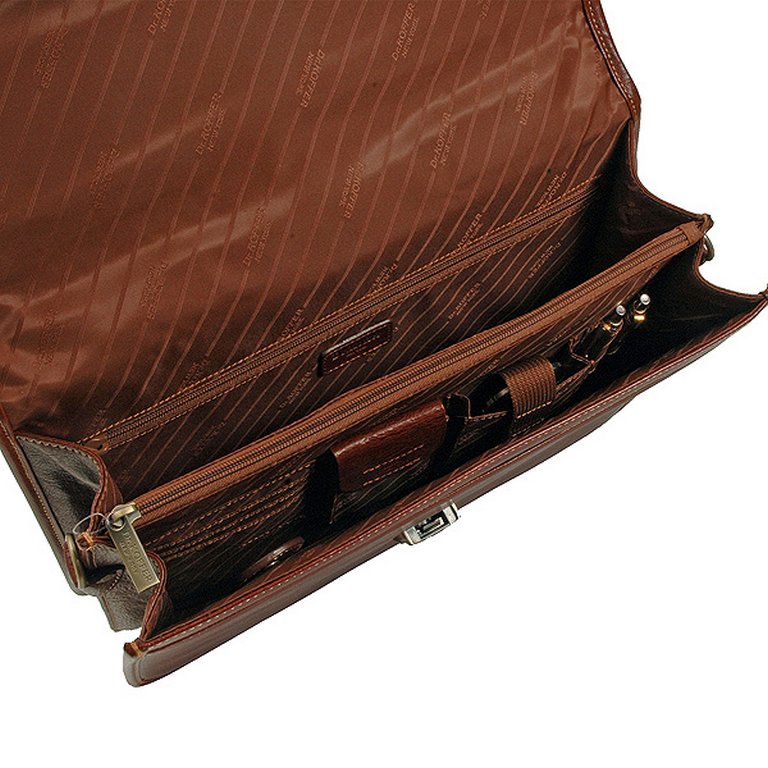 Портфель Dr.Koffer 27*36*8см, нат. кожа, коньяк