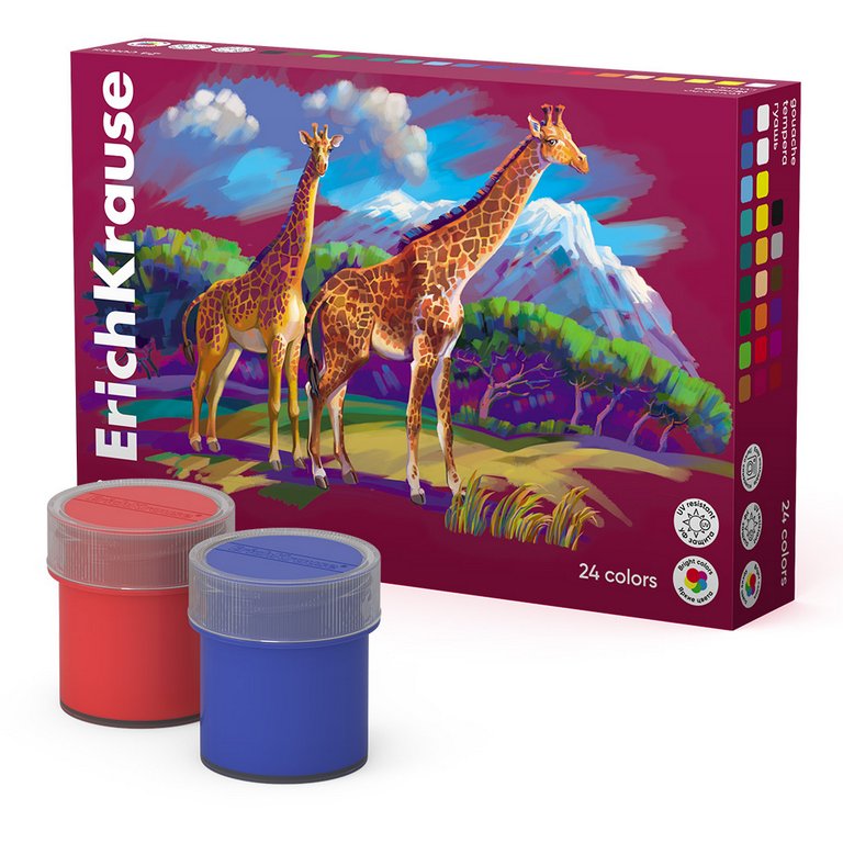Гуашь 24 цв. по 20 мл ErichKrause "Safari"