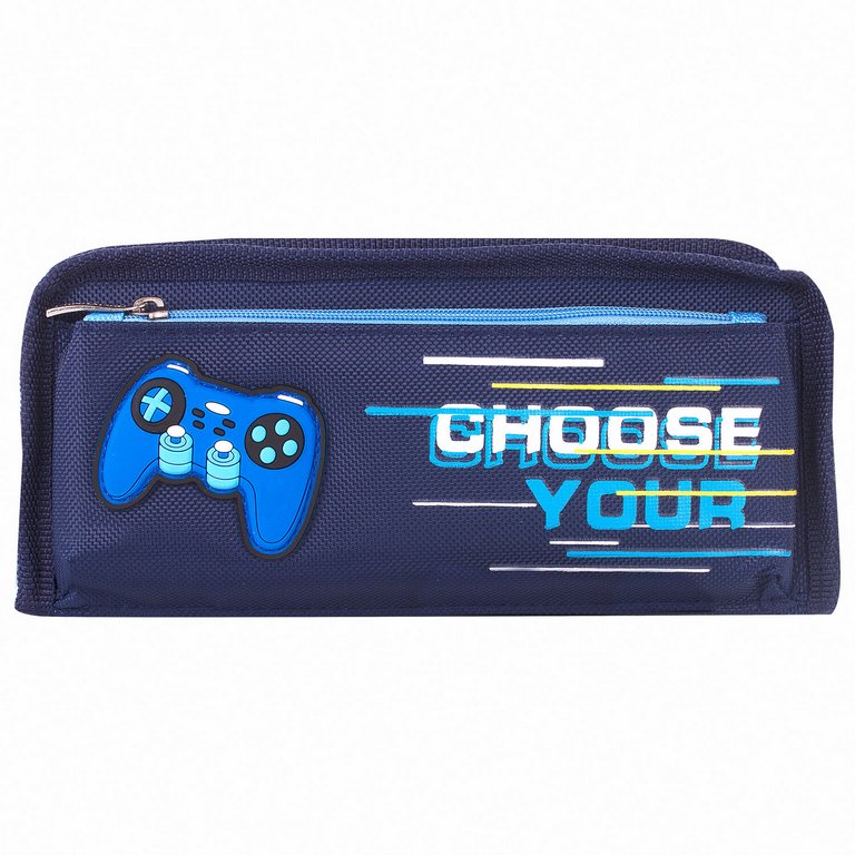 Пенал  для мальчика Юнландия "Joystick" 21*6*9 см синий