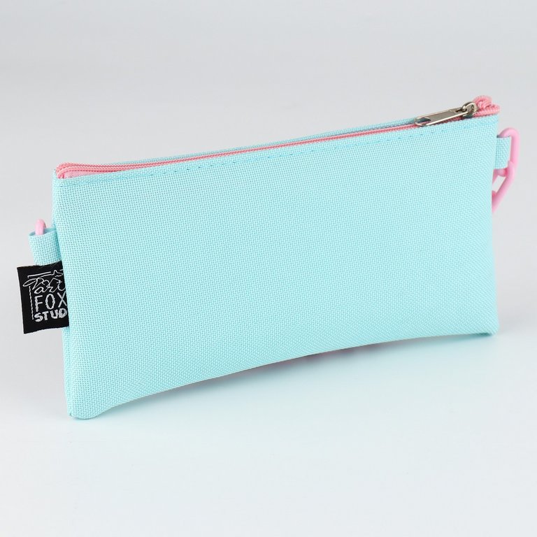 Пенал  для девочки ArtFox "Мятная с цепью" 21*10 см текстиль