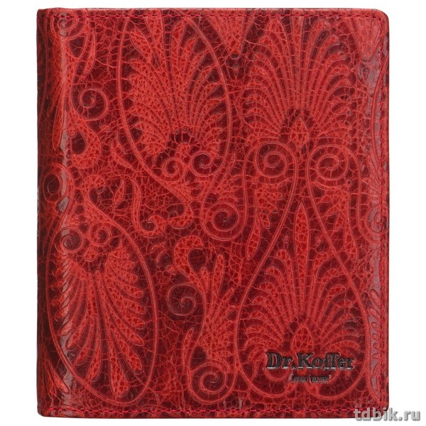 Визитница Dr.Koffer 13*11см на 48 визитки, красная