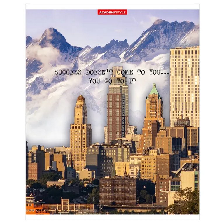 Тетрадь 96 лист кл. А5 на скрепке "Город, горы"