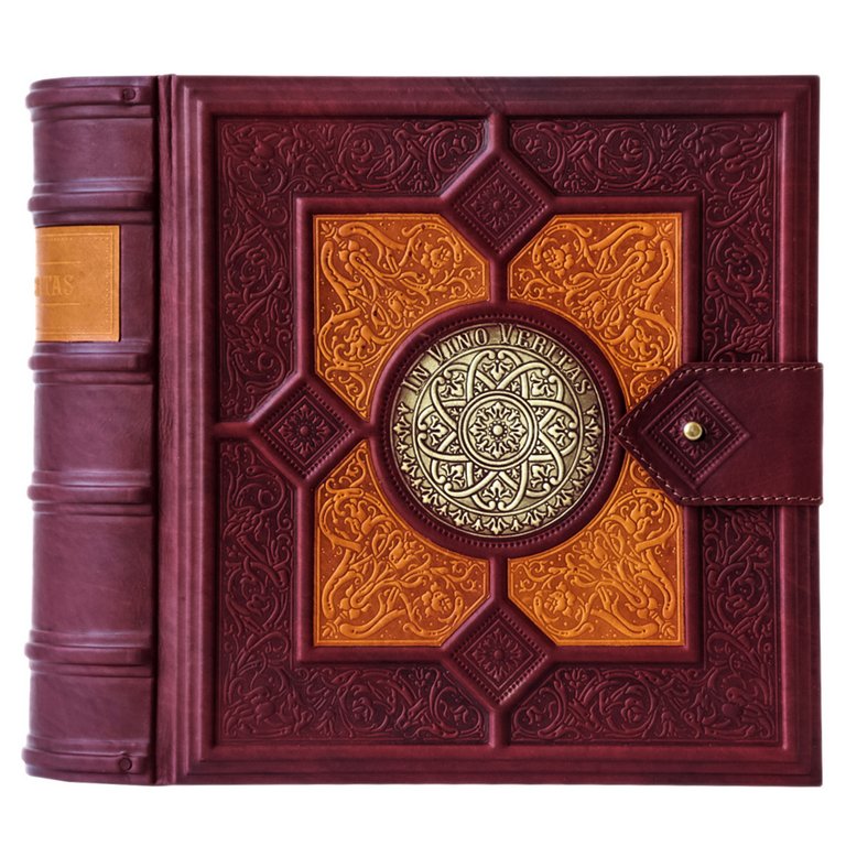 Бар-книга "Макей" деревянный (натуральная кожа) + (1 графин+6 рюмок)