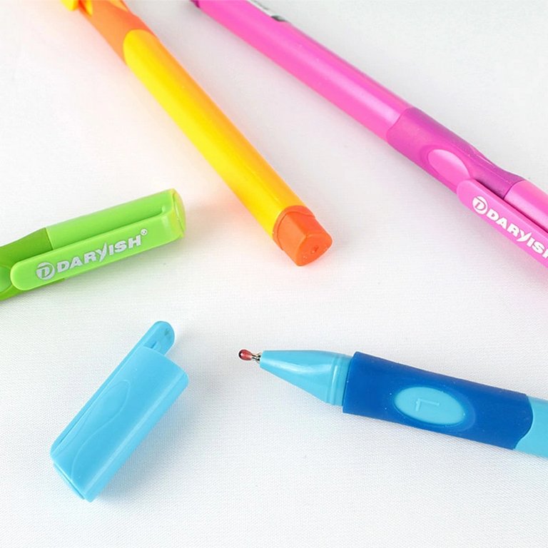 Ручка шариковая для левшей масляная Darvish  рез.упор синяя (ассорти)