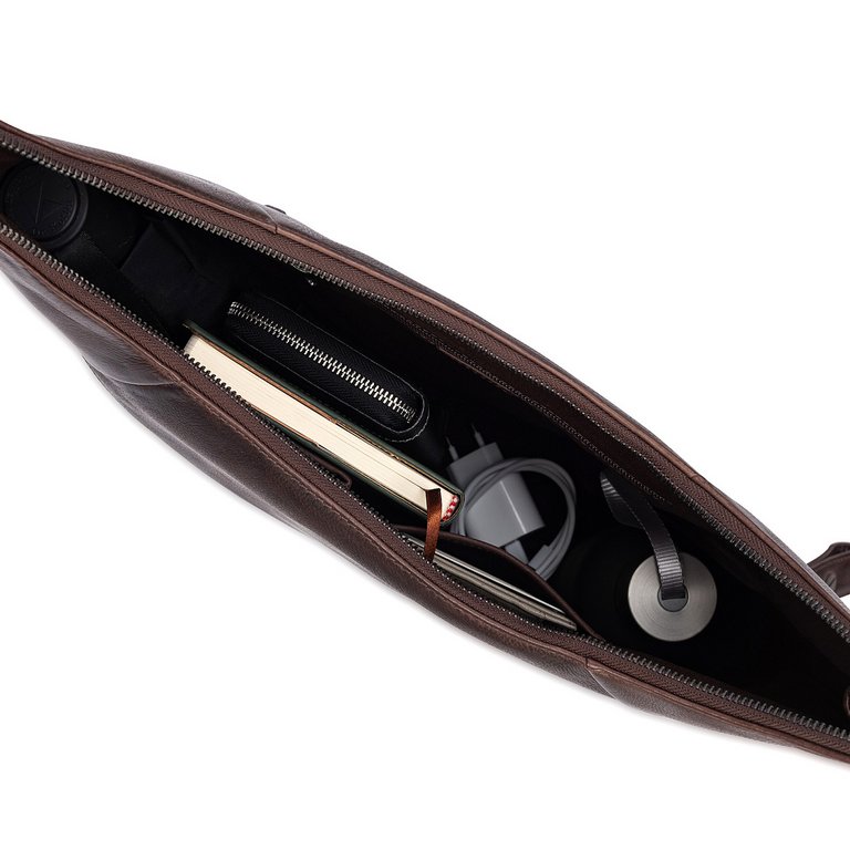 Сумка женская Dr.Koffer 42х30х10см см, нат.кожа коричневая