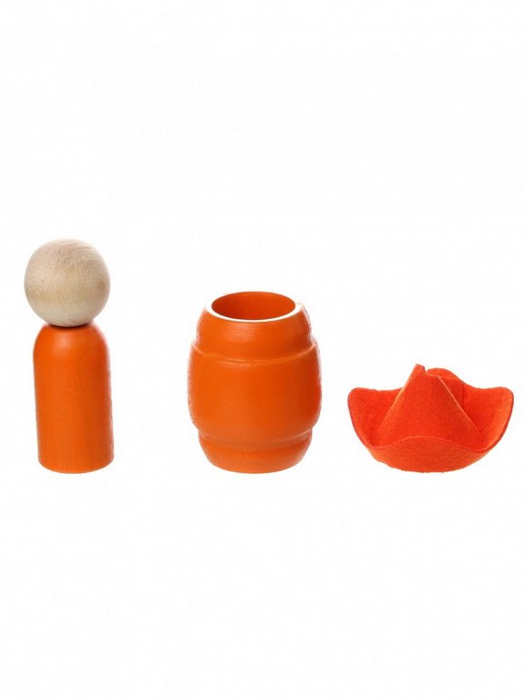 Игра обучающая  Цвета "Ребята в шляпах и бочонки" (дерево) WOODLENDTOYS