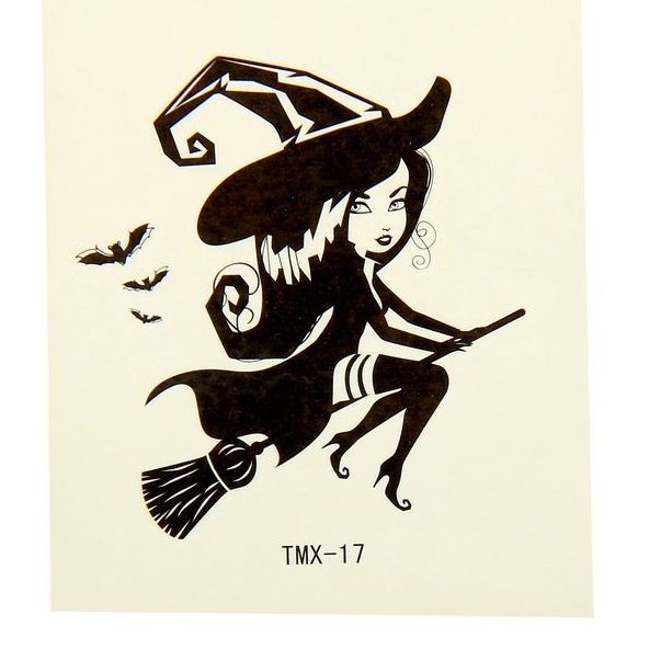 Наклейка-тату "Ведьма на метле" 5,3х6,3 см Toomix
