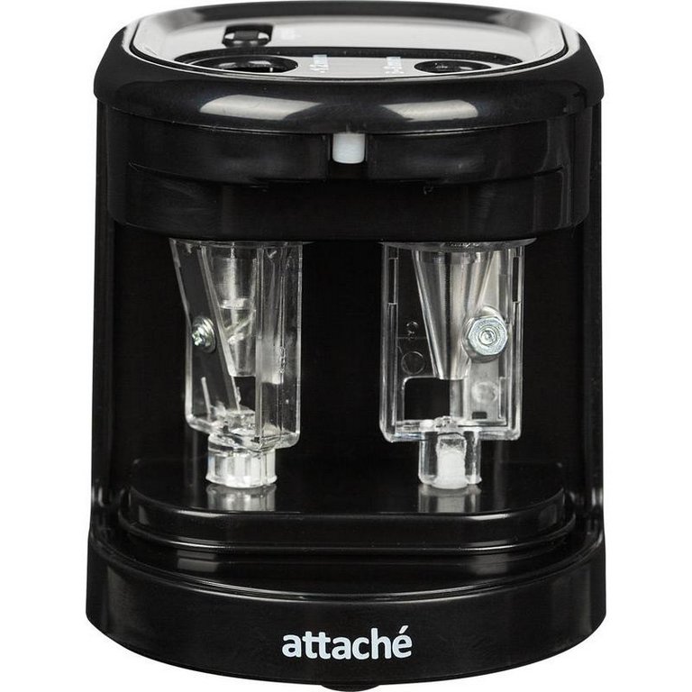 Точилка электрическая Attache "Leader" черная 2 отвер. на батарейках (в комплект не входят)