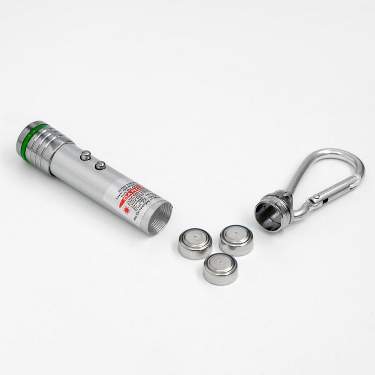 Указка лазерная "Мастер К" 1,4х1,4х7 см с карабином  2 режима