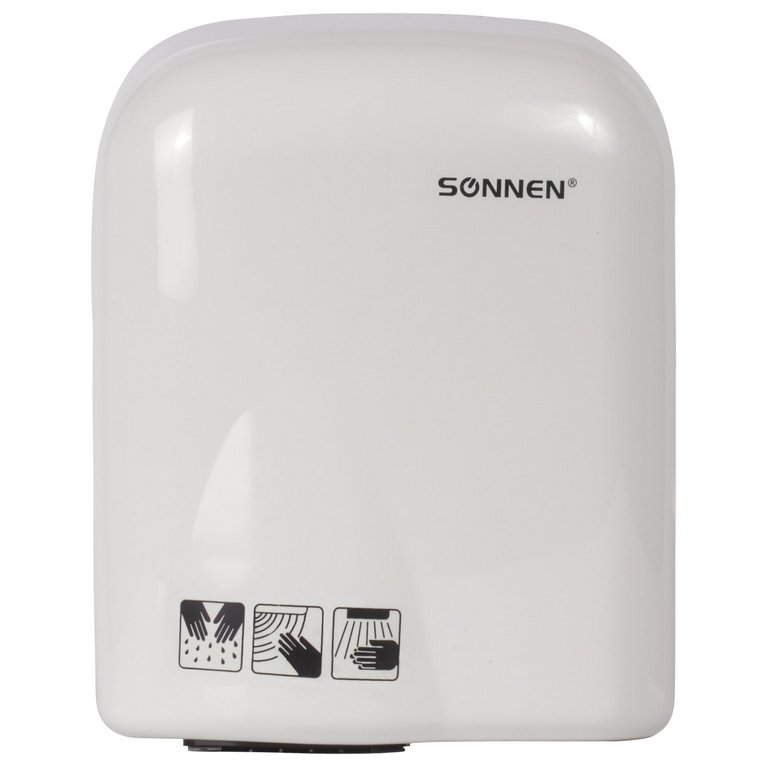 Сушилка для рук SONNEN HD-165, 1650 Вт, пластиковый корпус, белая